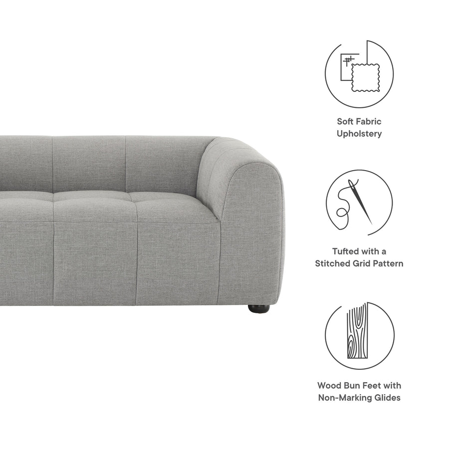 Anvil Upholstered Fabric Loveseat in Pewter