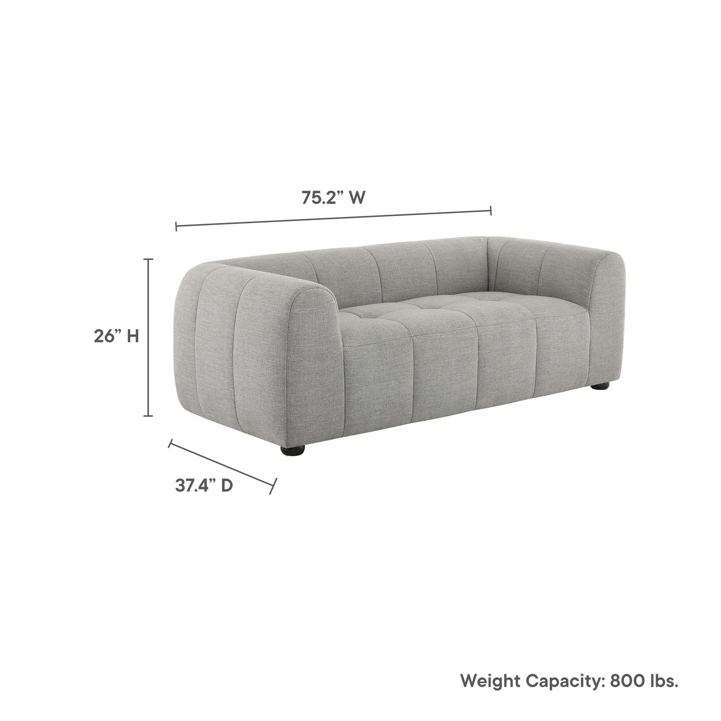 Liana Upholstered Fabric Loveseat by Furniture for America
