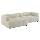 Anvil Left-Facing Upholstered Fabric Modular Sofa with Chaise in Linen