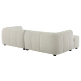 Anvil Left-Facing Upholstered Fabric Modular Sofa with Chaise in Linen