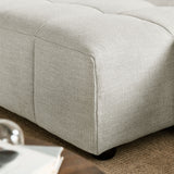 Anvil Left-Facing Upholstered Fabric Modular Sofa with Chaise in Linen