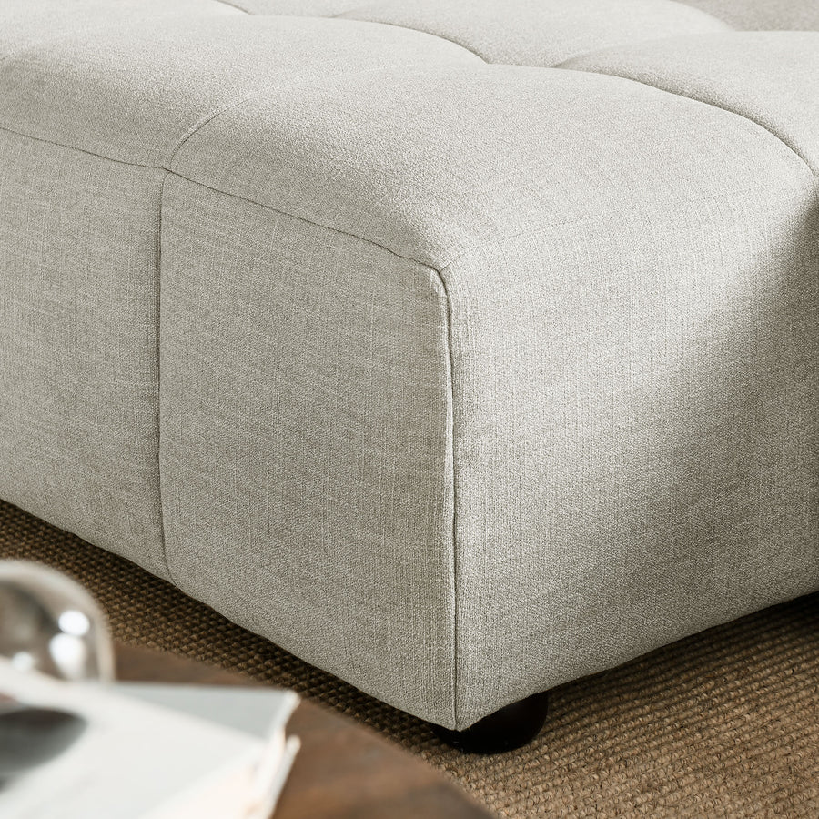 Anvil Left-Facing Upholstered Fabric Modular Sofa with Chaise in Linen