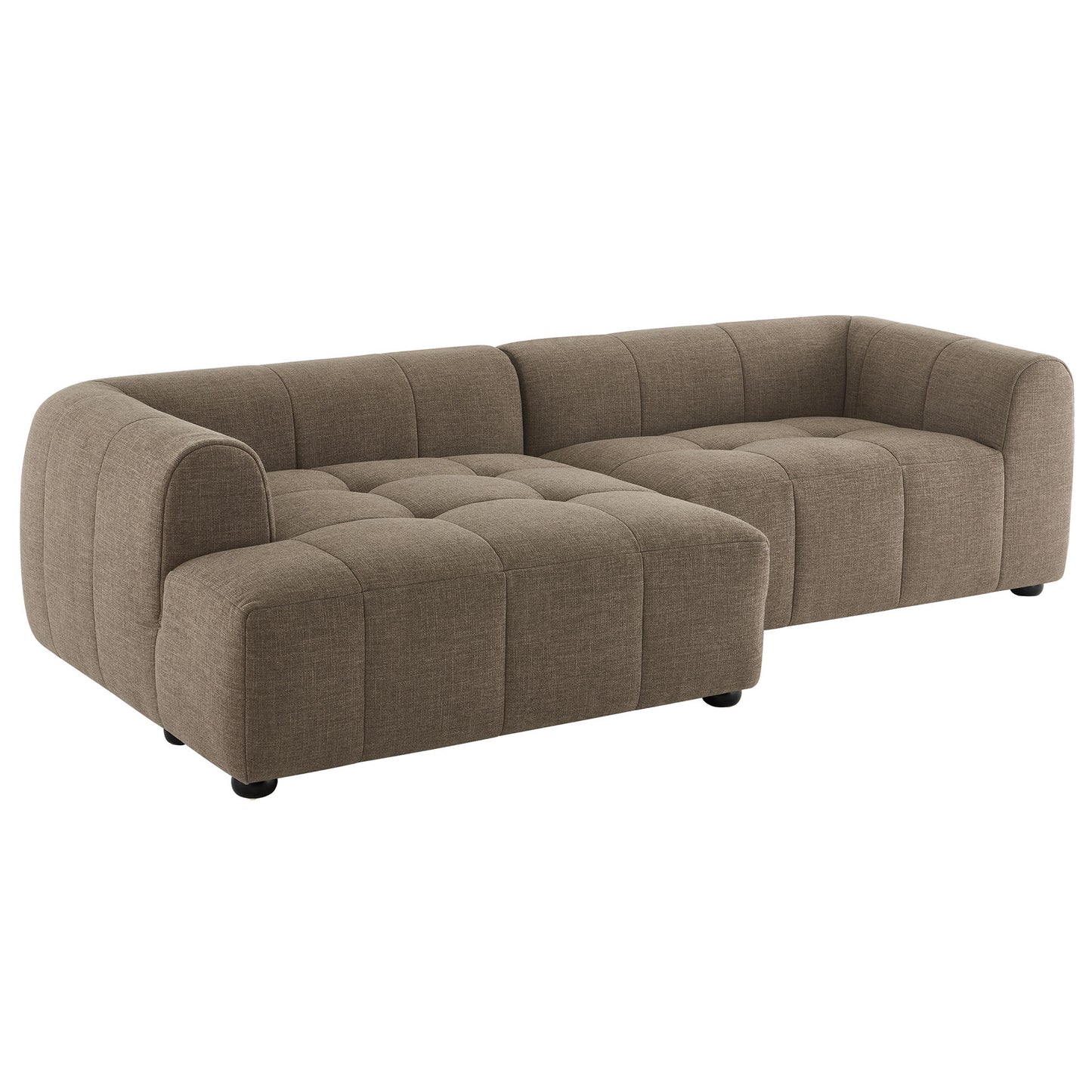 Liana Left-Facing Upholstered Fabric Modular Sofa with Chaise by Furniture for America