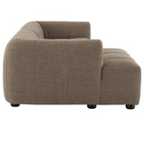 Anvil Left-Facing Upholstered Fabric Modular Sofa with Chaise in Mocha