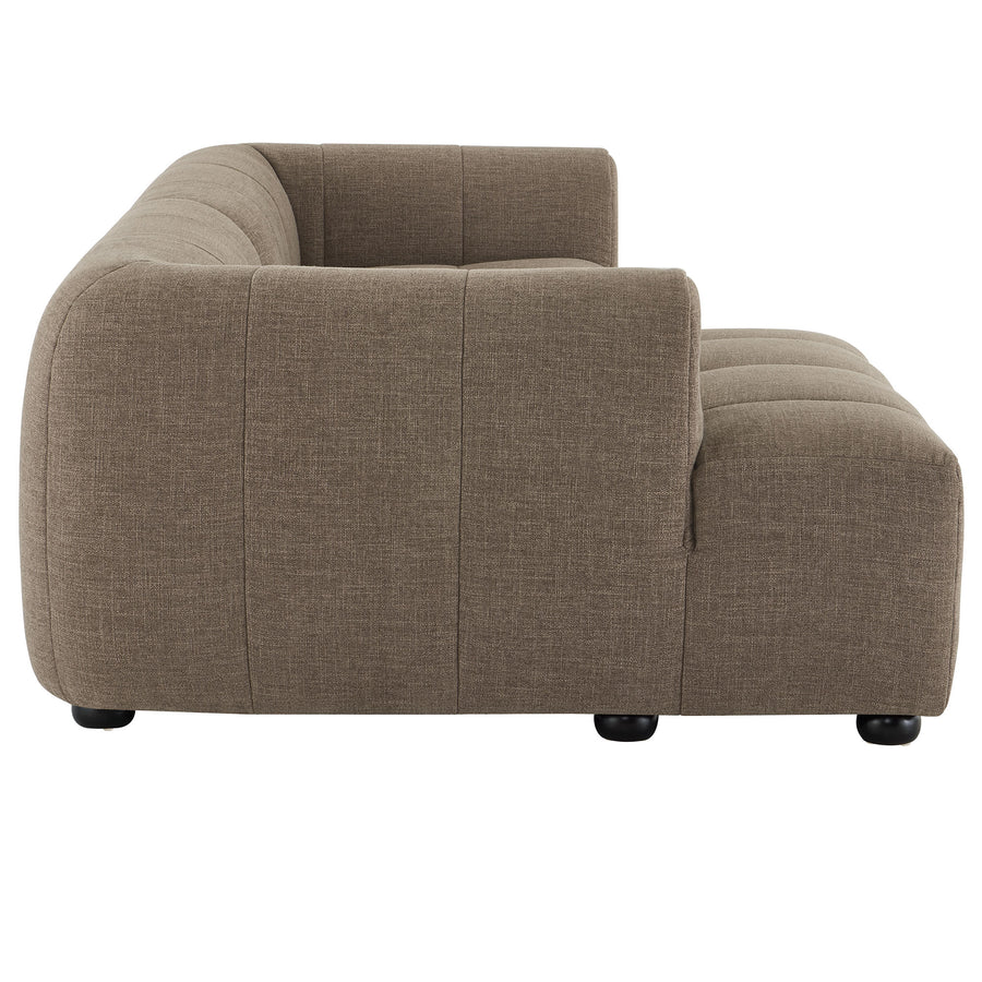 Anvil Left-Facing Upholstered Fabric Modular Sofa with Chaise in Mocha