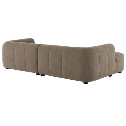 Liana Left-Facing Upholstered Fabric Modular Sofa with Chaise by Furniture for America