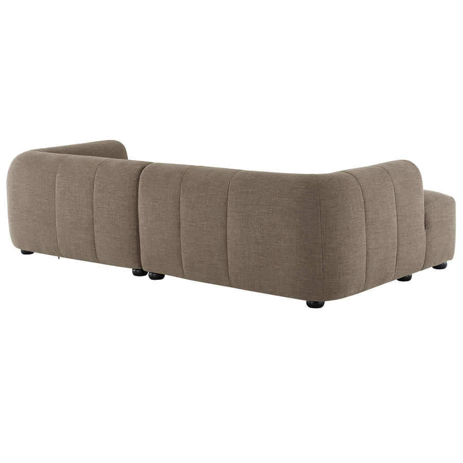 Anvil Left-Facing Upholstered Fabric Modular Sofa with Chaise in Mocha