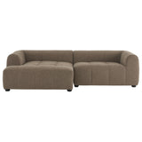 Anvil Left-Facing Upholstered Fabric Modular Sofa with Chaise in Mocha