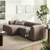 Anvil Left-Facing Upholstered Fabric Modular Sofa with Chaise in Mocha