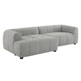 Anvil Left-Facing Upholstered Fabric Modular Sofa with Chaise in Pewter