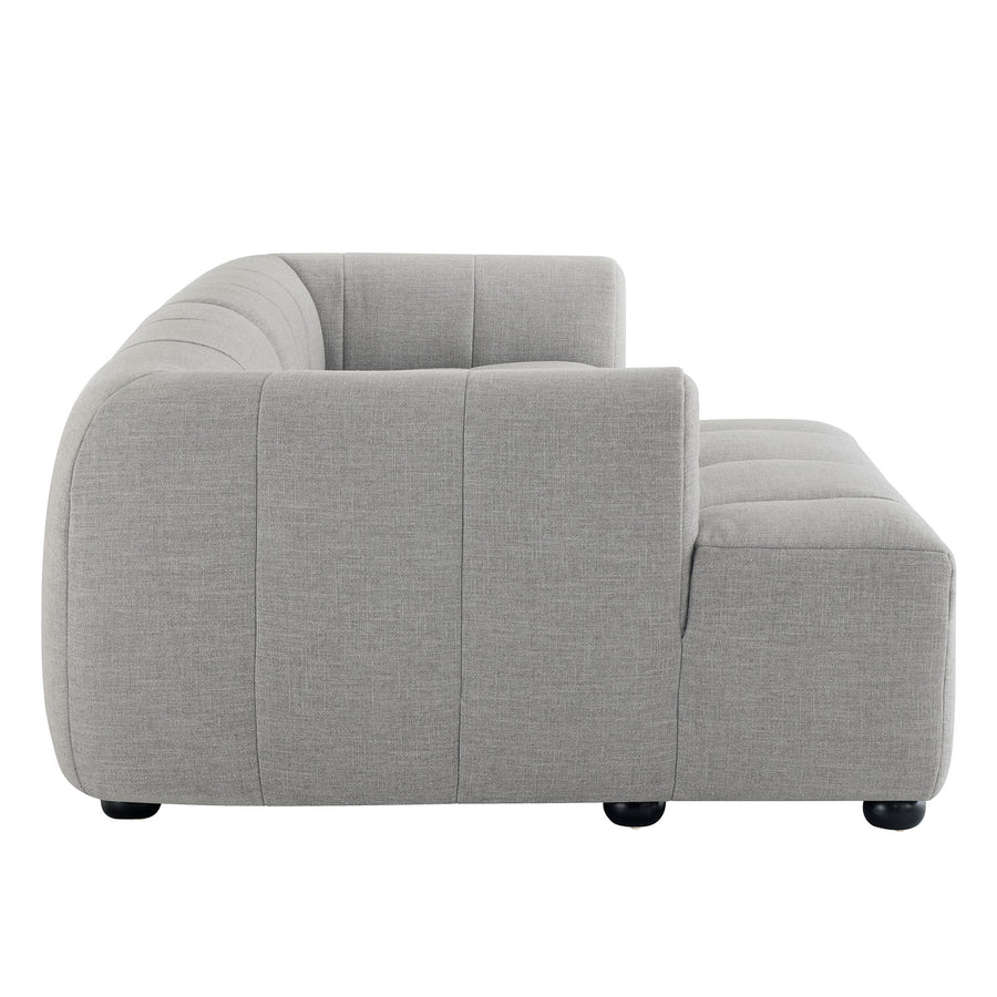 Anvil Left-Facing Upholstered Fabric Modular Sofa with Chaise in Pewter