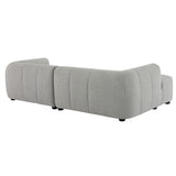Anvil Left-Facing Upholstered Fabric Modular Sofa with Chaise in Pewter