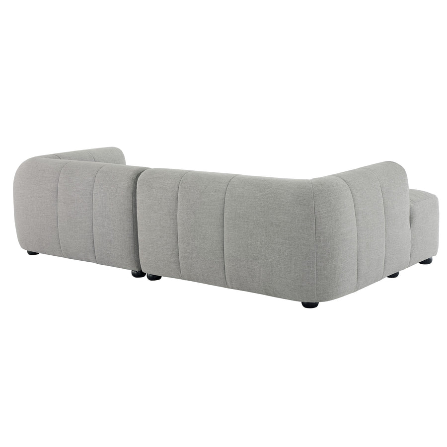 Anvil Left-Facing Upholstered Fabric Modular Sofa with Chaise in Pewter
