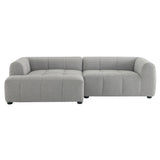 Anvil Left-Facing Upholstered Fabric Modular Sofa with Chaise in Pewter