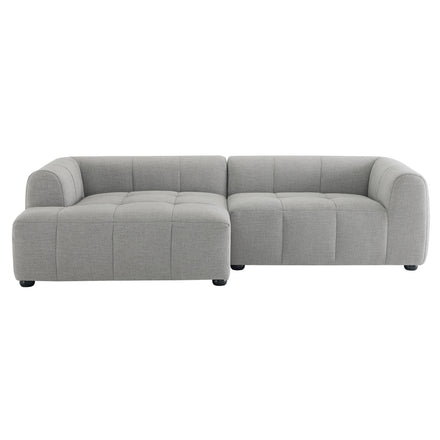 Liana Left-Facing Upholstered Fabric Modular Sofa with Chaise in Pewter