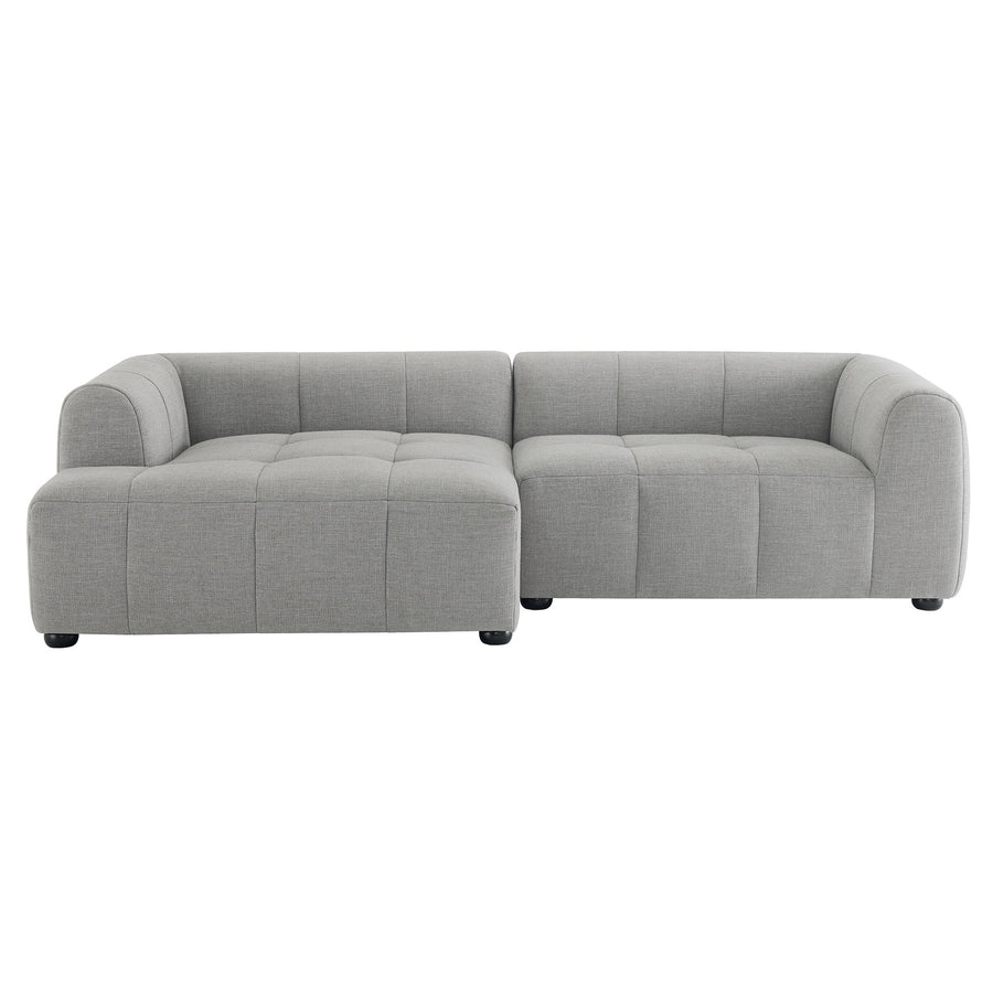 Anvil Left-Facing Upholstered Fabric Modular Sofa with Chaise in Pewter