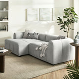 Anvil Left-Facing Upholstered Fabric Modular Sofa with Chaise in Pewter