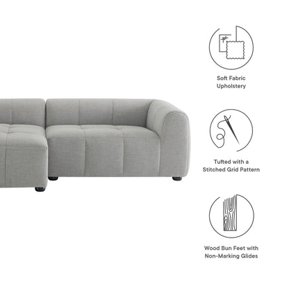 Liana Left-Facing Upholstered Fabric Modular Sofa with Chaise by Furniture for America