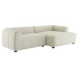 Anvil Right-Facing Upholstered Fabric Modular Sofa with Chaise in Linen