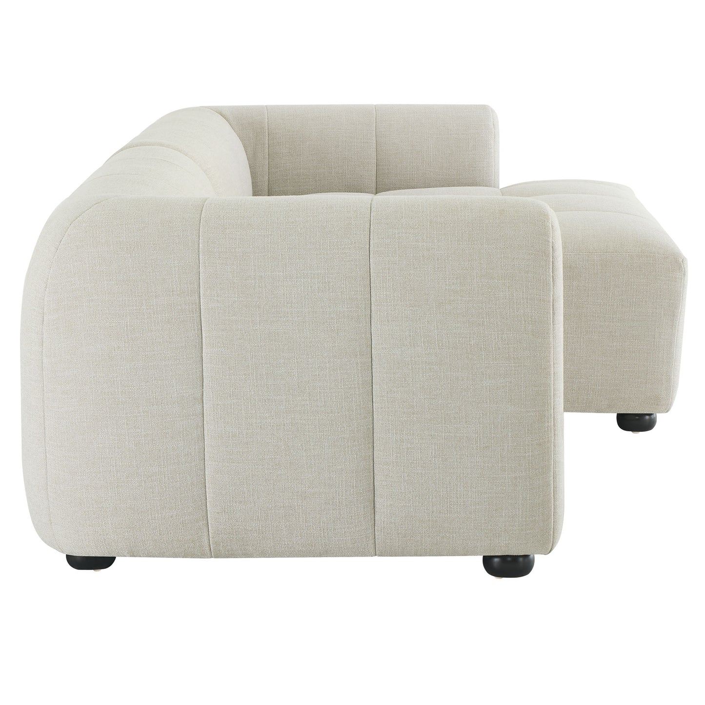 Liana Right-Facing Upholstered Fabric Modular Sofa with Chaise by Furniture for America