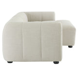Anvil Right-Facing Upholstered Fabric Modular Sofa with Chaise in Linen