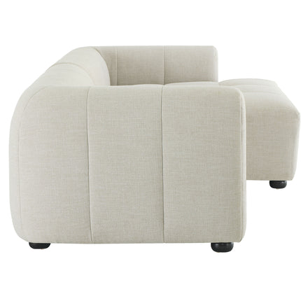 Liana Right-Facing Upholstered Fabric Modular Sofa with Chaise in Linen