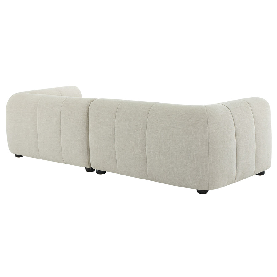 Anvil Right-Facing Upholstered Fabric Modular Sofa with Chaise in Linen