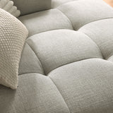 Anvil Right-Facing Upholstered Fabric Modular Sofa with Chaise in Linen