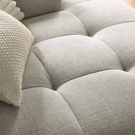 Liana Right-Facing Upholstered Fabric Modular Sofa with Chaise in Linen