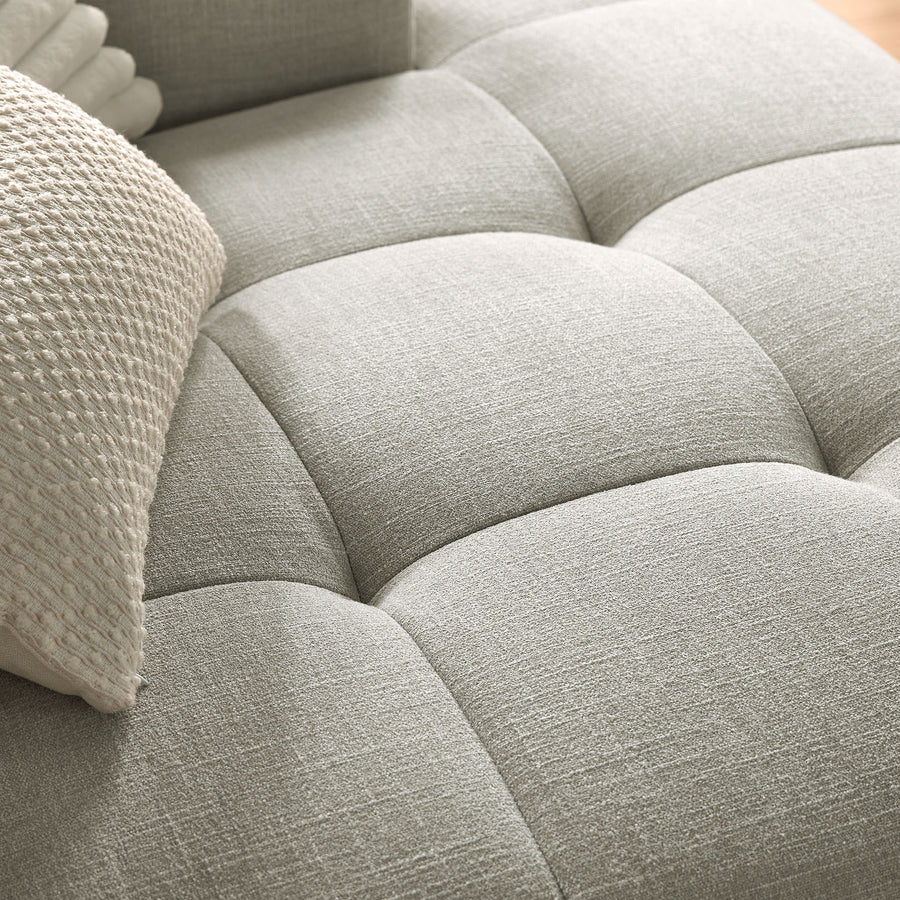 Anvil Right-Facing Upholstered Fabric Modular Sofa with Chaise in Linen