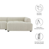 Anvil Right-Facing Upholstered Fabric Modular Sofa with Chaise in Linen