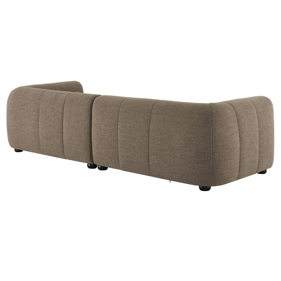 Anvil Right-Facing Upholstered Fabric Modular Sofa with Chaise in Mocha