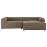 Anvil Right-Facing Upholstered Fabric Modular Sofa with Chaise in Mocha