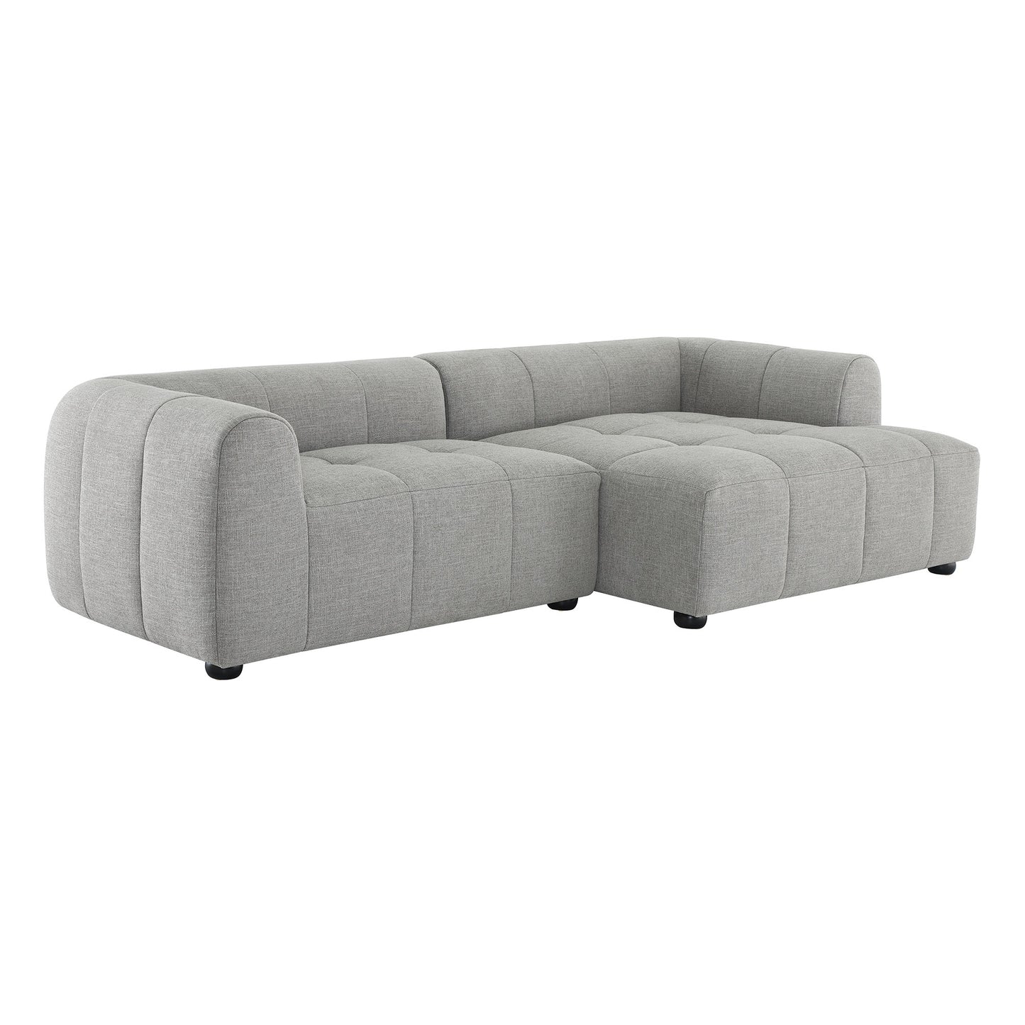 Liana Right-Facing Upholstered Fabric Modular Sofa with Chaise by Furniture for America