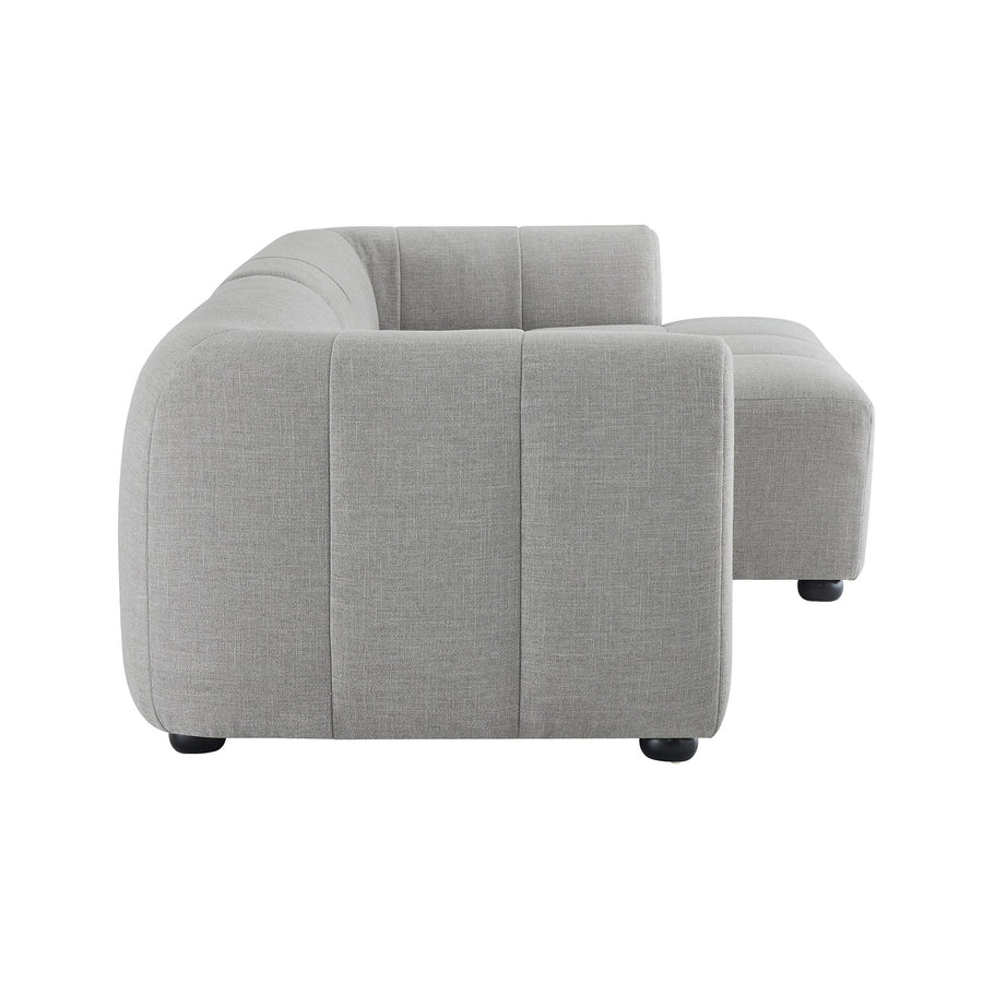 Anvil Right-Facing Upholstered Fabric Modular Sofa with Chaise in Pewter