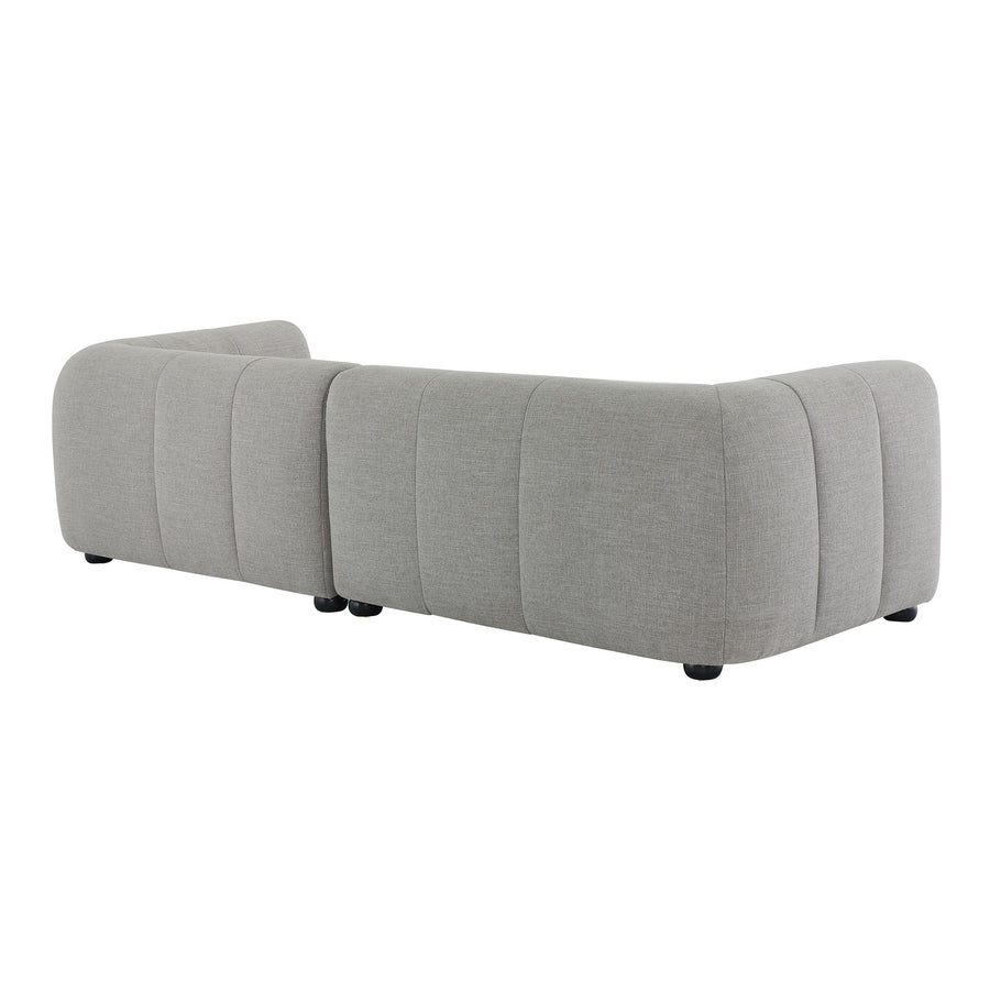 Anvil Right-Facing Upholstered Fabric Modular Sofa with Chaise in Pewter