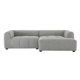 Anvil Right-Facing Upholstered Fabric Modular Sofa with Chaise in Pewter