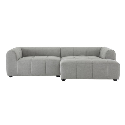 Liana Right-Facing Upholstered Fabric Modular Sofa with Chaise in Pewter