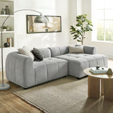Anvil Right-Facing Upholstered Fabric Modular Sofa with Chaise in Pewter