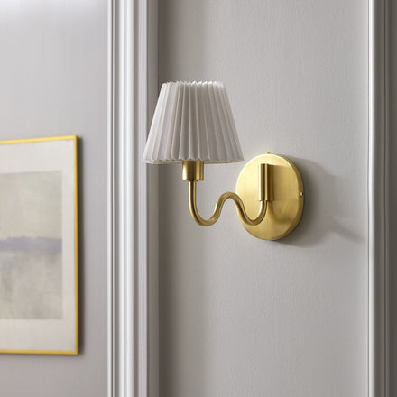 Wave Squiggle Arm Wall Sconce in Brass