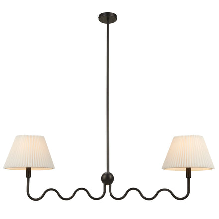 Wave Squiggle 2-Arm Pendant Light in Black