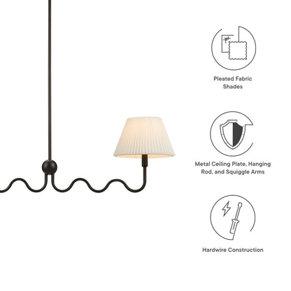 Wave Squiggle 2-Arm Pendant Light by Furniture for America