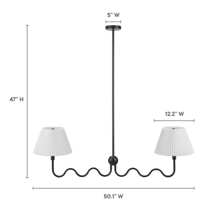 Wave Squiggle 2-Arm Pendant Light in Black