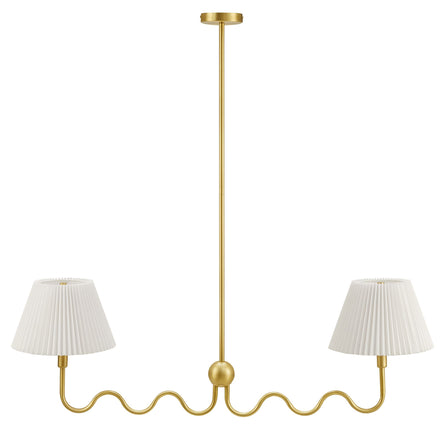 Wave Squiggle 2-Arm Pendant Light in Brass