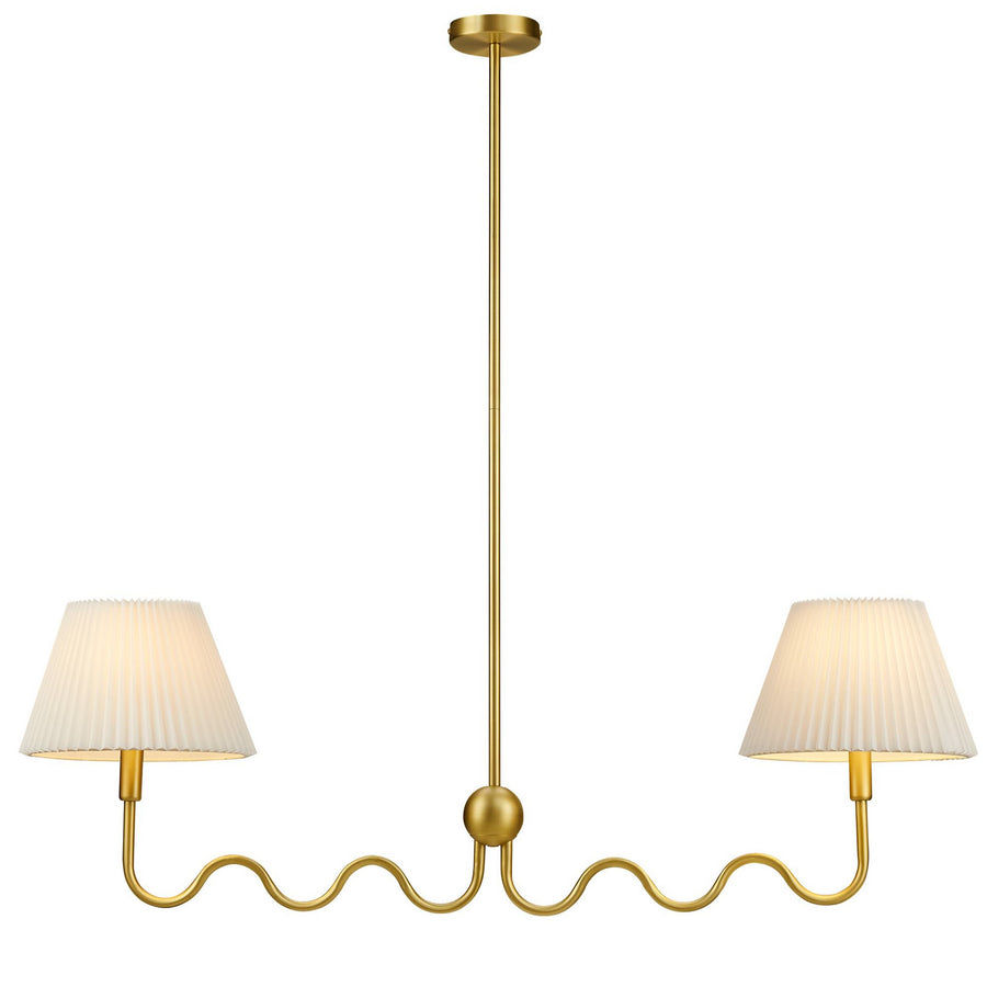 Orchard Squiggle 2-Arm Pendant Light in Brass