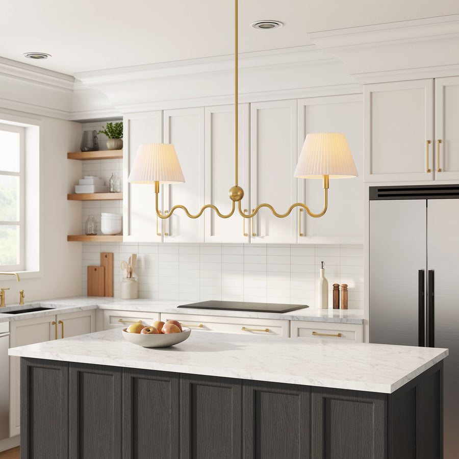 Orchard Squiggle 2-Arm Pendant Light in Brass