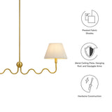 Orchard Squiggle 2-Arm Pendant Light in Brass