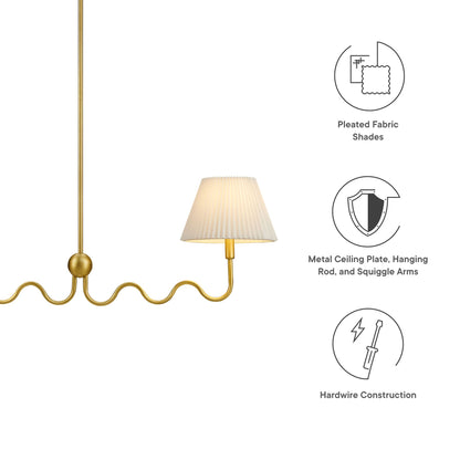 Wave Squiggle 2-Arm Pendant Light by Furniture for America
