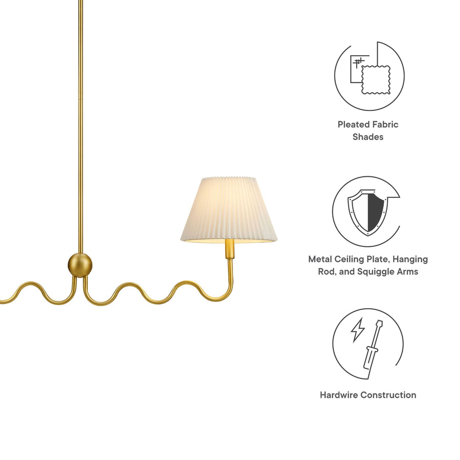 Orchard Squiggle 2-Arm Pendant Light in Brass