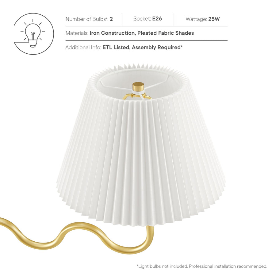 Orchard Squiggle 2-Arm Pendant Light in Brass